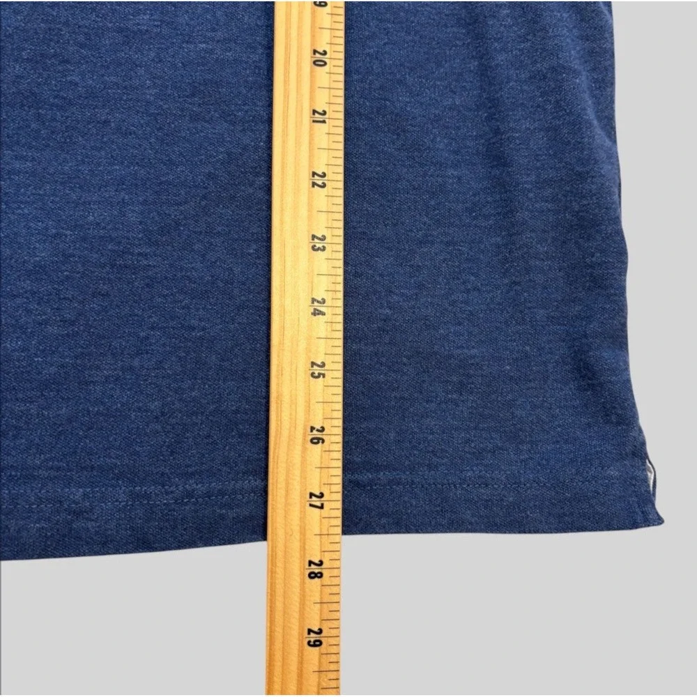 Banana Republic Performance Pique Polo Men's Medium Blue Short Sleeve Slub Knit